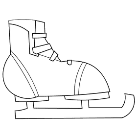 Figure skater skates black and white clipart