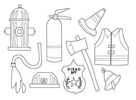 Fireman black and white vector