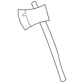 Fireman axe black and white clipart