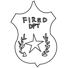 Fireman badge black and white clipart