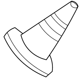 Fireman cone black and white clipart