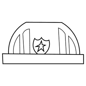 Fireman helmet black and white clipart