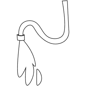 Fireman hose black and white clipart