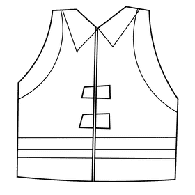 Fireman vest black and white clipart