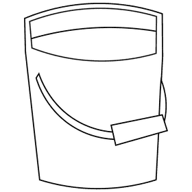 Fisherman bucket black and white clipart