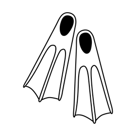 Flippers drawing black and white clipart