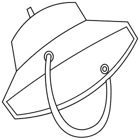 Fisherman hat black and white clipart