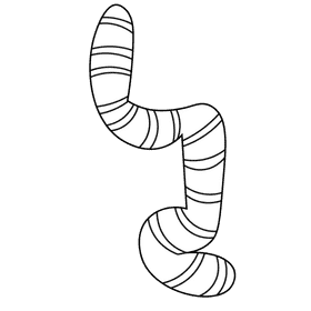 Fisherman worm black and white clipart