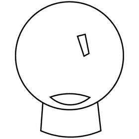 Fortuneteller ball black and white clipart