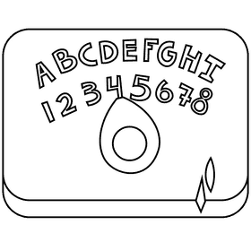 Fortuneteller board black and white clipart