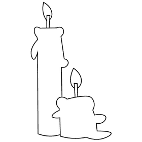 Fortuneteller candles black and white clipart