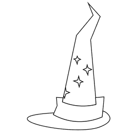 Fortuneteller hat black and white clipart