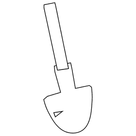 Gardener showel black and white clipart