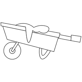 Gardener wagon black and white clipart