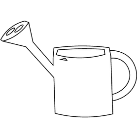 Gardener watering can black and white clipart