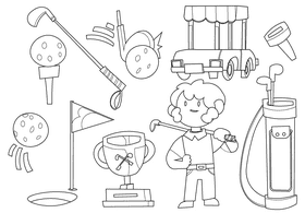 Golf black and white vector