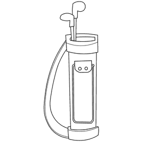 Golf case black and white clipart