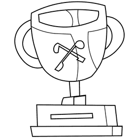 Golf cup black and white clipart