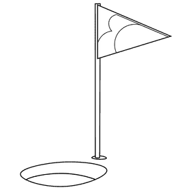 Golf hole black and white clipart