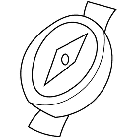 Guide compass black and white clipart
