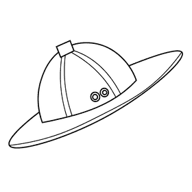Guide hat black and white clipart