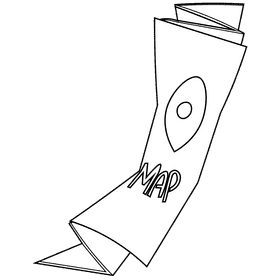 Guide map black and white clipart