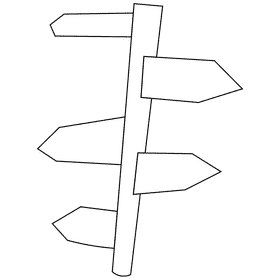 Guide pillar black and white clipart
