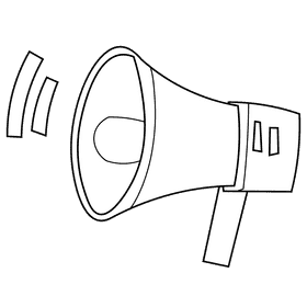 Guide speaker black and white clipart