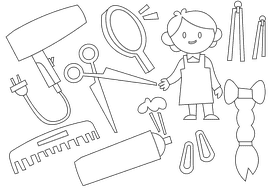 Hairdresser black and white vector