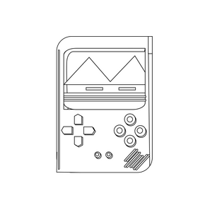 Gameboy drawing black and white clipart