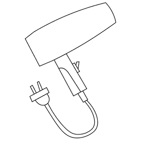 Hairdresser hair dryer black and white clipart