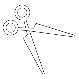 Hairdresser scissors black and white clipart