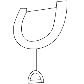 Horse racing saddle black and white clipart