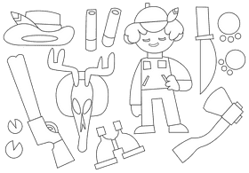 Hunter black and white vector