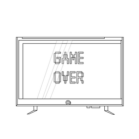 Game over drawing black and white clipart
