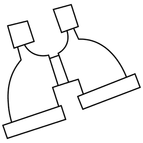 Hunter binocule black and white clipart