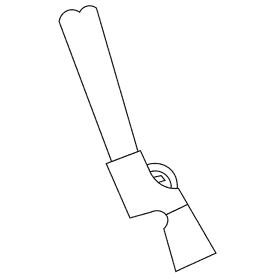 Hunter gun black and white clipart