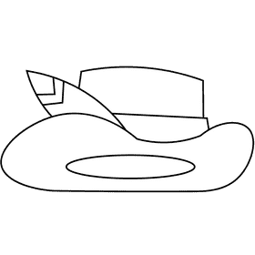 Hunter hat black and white clipart