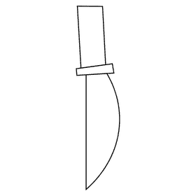 Hunter knife black and white clipart