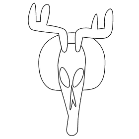 Hunter skull black and white clipart