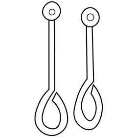 Jeweler earrings black and white clipart