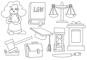 Judge black and white vector