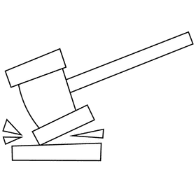 Judge hammer black and white clipart