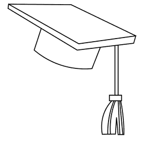 Judge hat black and white clipart