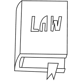 Judge law book black and white clipart