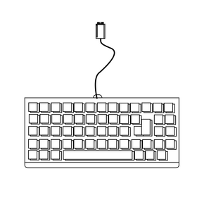 Gaming keyboard drawing black and white clipart