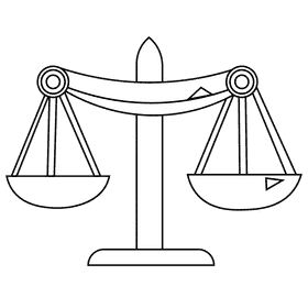 Judge weights black and white clipart