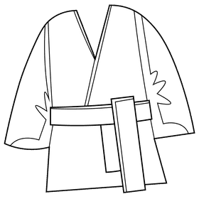 Karate clothes black and white clipart