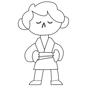 Karate karatist black and white clipart