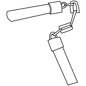 Karate nunchaki black and white clipart